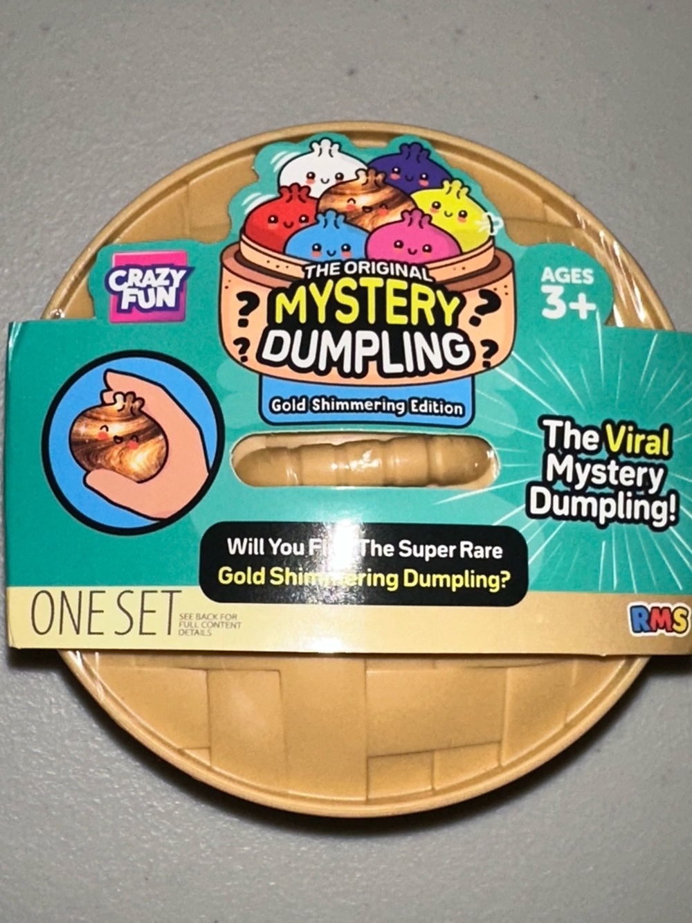 NEW RMS Crazy Fun Mystery Dumpling Bao Bun Squishy Gold Shimmer collection